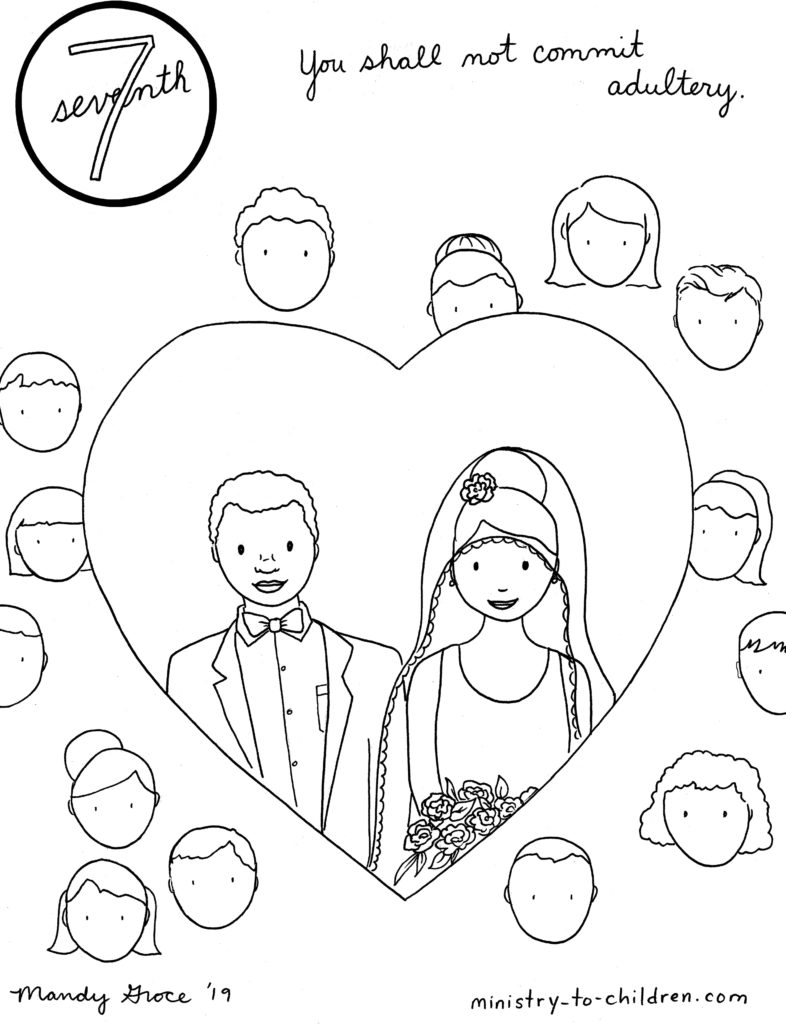 Seventh (7th) Commandment Coloring Page - You Shall Not Commit Adultery