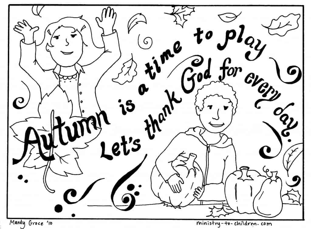 autumn fall coloring page