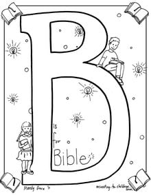 B is for Bible coloring page