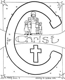 Click here to donnload this "C is for Christ" coloring page C is for Christ Bible Alphabet coloring page