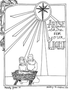 Nativity with Mary & Joseph Coloring