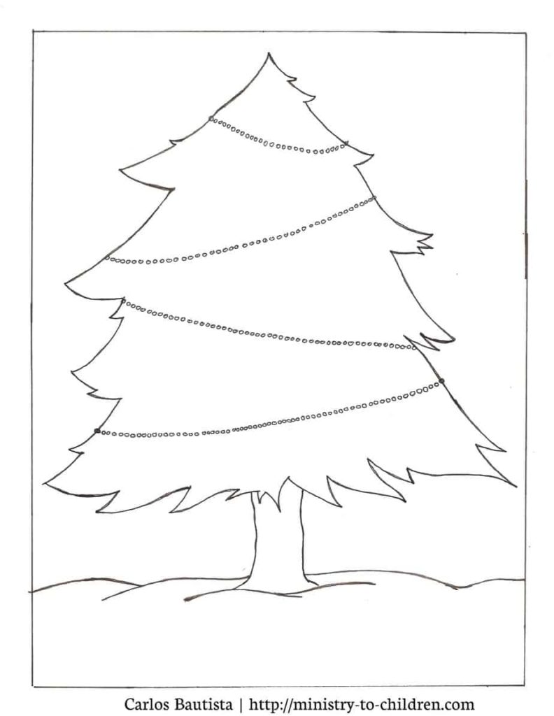 Christmas tree coloring page