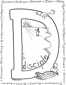 D is for Disciple Coloring Page Preview