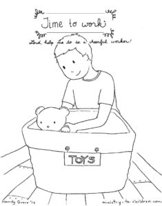 Time to Work Coloring Page