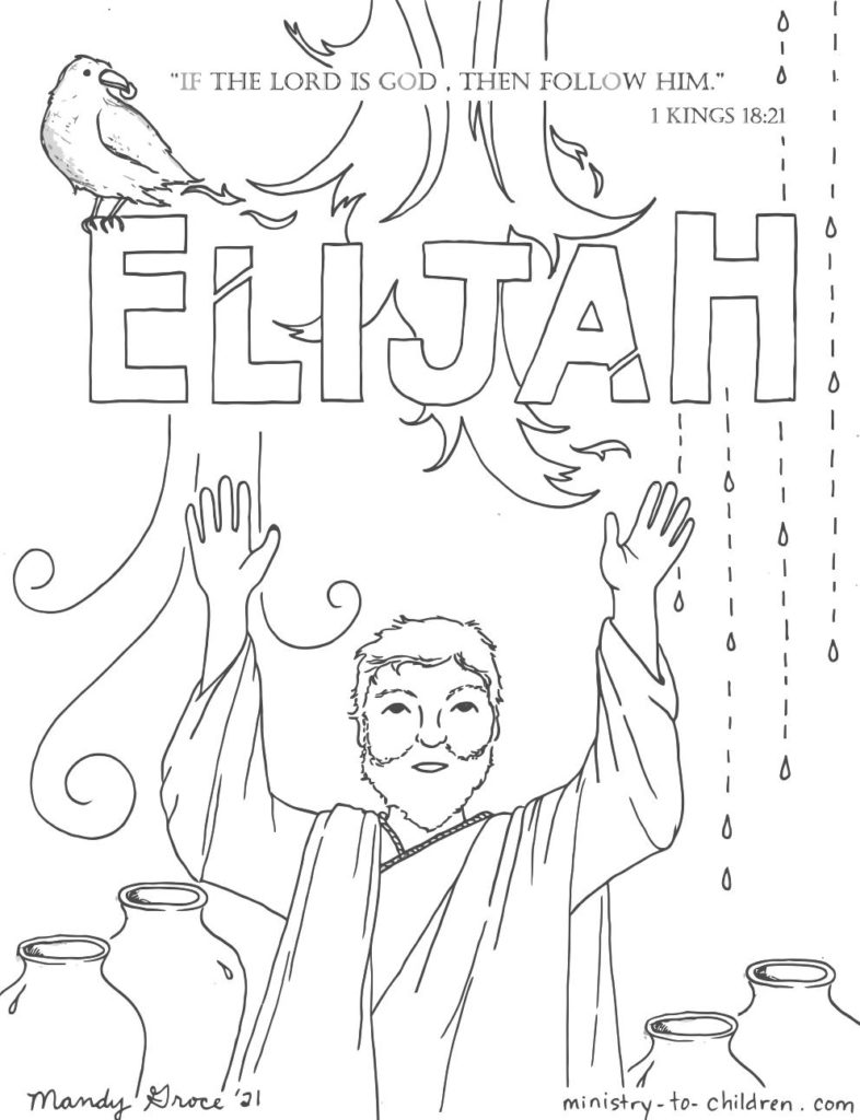 elijah coloring page