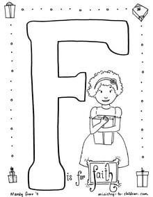 Coloring page "F is for Faith"