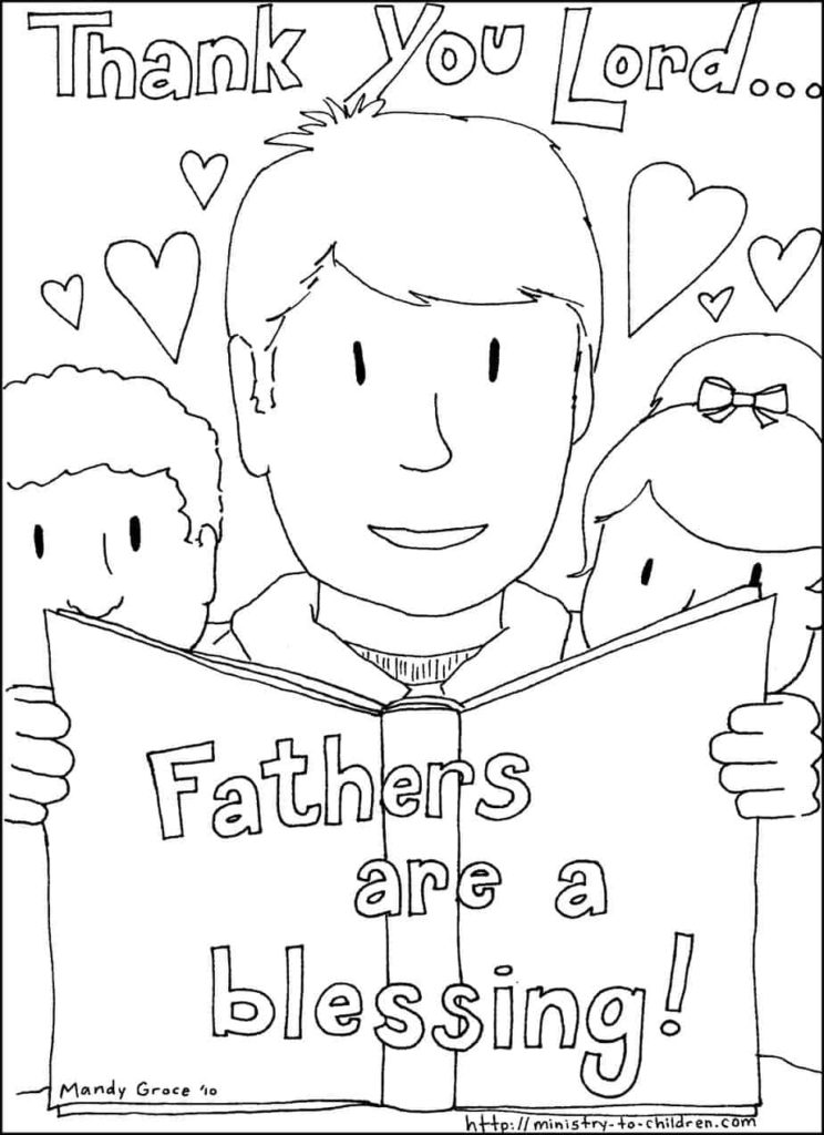 Coloring Page for Father's Day with Bible