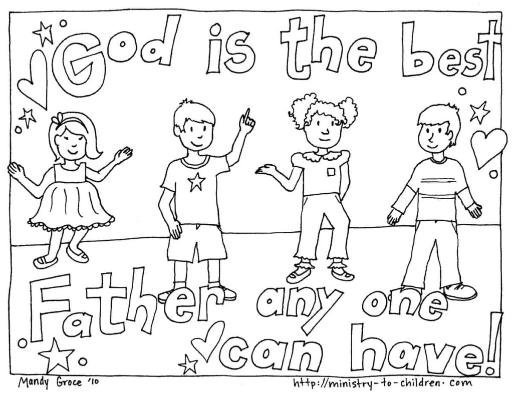 Coloring Page - God is the best father anyone can have