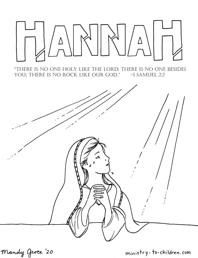 Hannah in the Bible Coloring Page
