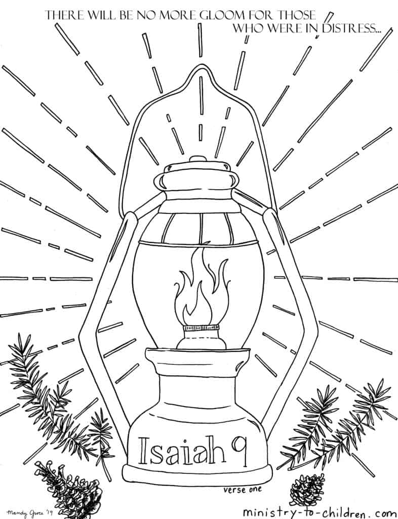 Isaiah 9 verse 1 Coloring Page - There will be no more gloom for those who were in distress.