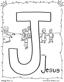 Click here to download this Jesus coloring page Free J is for Jesus coloring sheet
