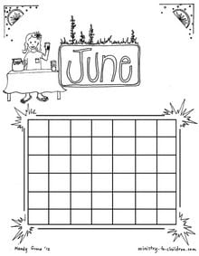Coloring Sheet for the Month of June