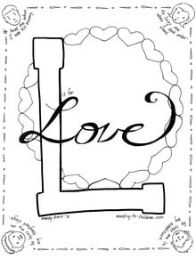 Love Coloring Page Bible Alpabet