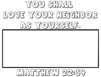"Love Your Neighbor" Coloring Page Activity (Matthew 22:39)
