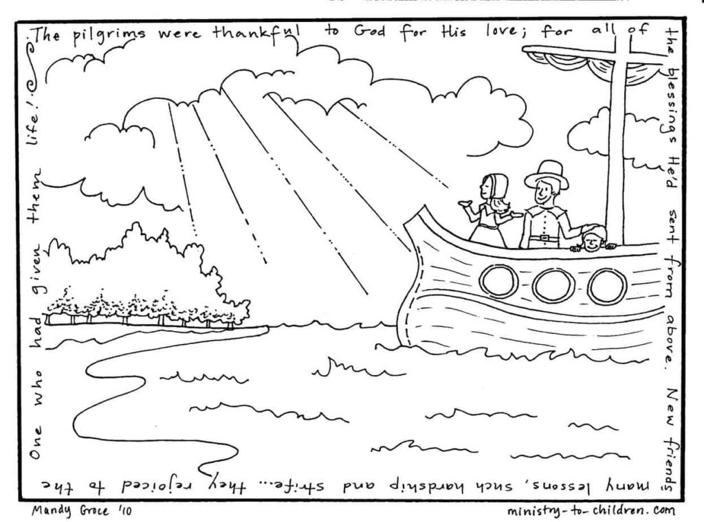 Pilgrim Thanksgiving Coloring Pages