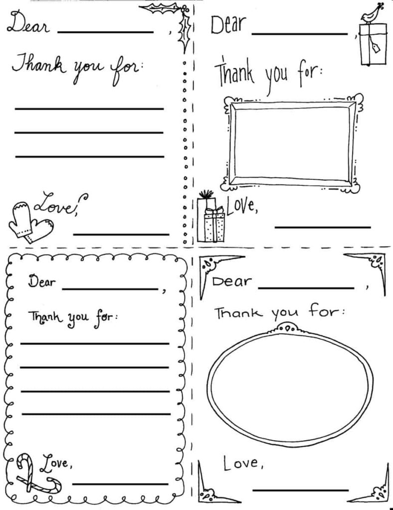 Christmas Thank You Cards Printable