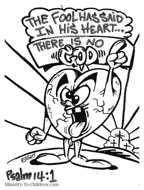 Psalm 14:1 April Fools Day Coloring Page