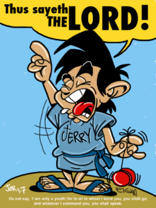 Cartoon Caricature of Jeremiah the Prophet 