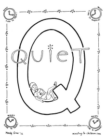 Quiet time coloring page
